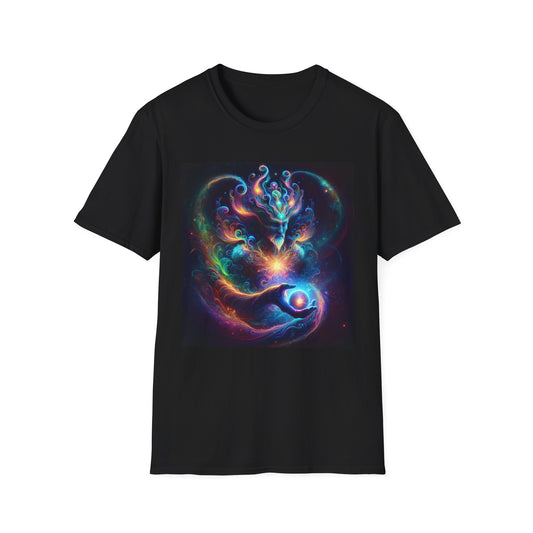 Galactic Mystic Unisex Softstyle T-Shirt, Cosmic Tee, Universe Art Shirt, Astrology Clothing, Space Vibe Apparel