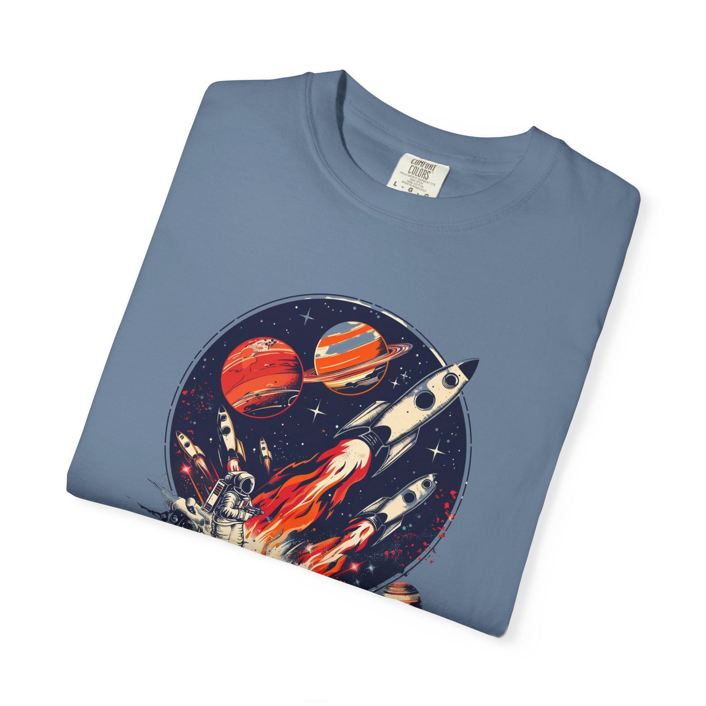 Rocket Launch T-Shirt | Retro Sci-Fi Graphic Tee | Outer Space Shirt for Space Lovers