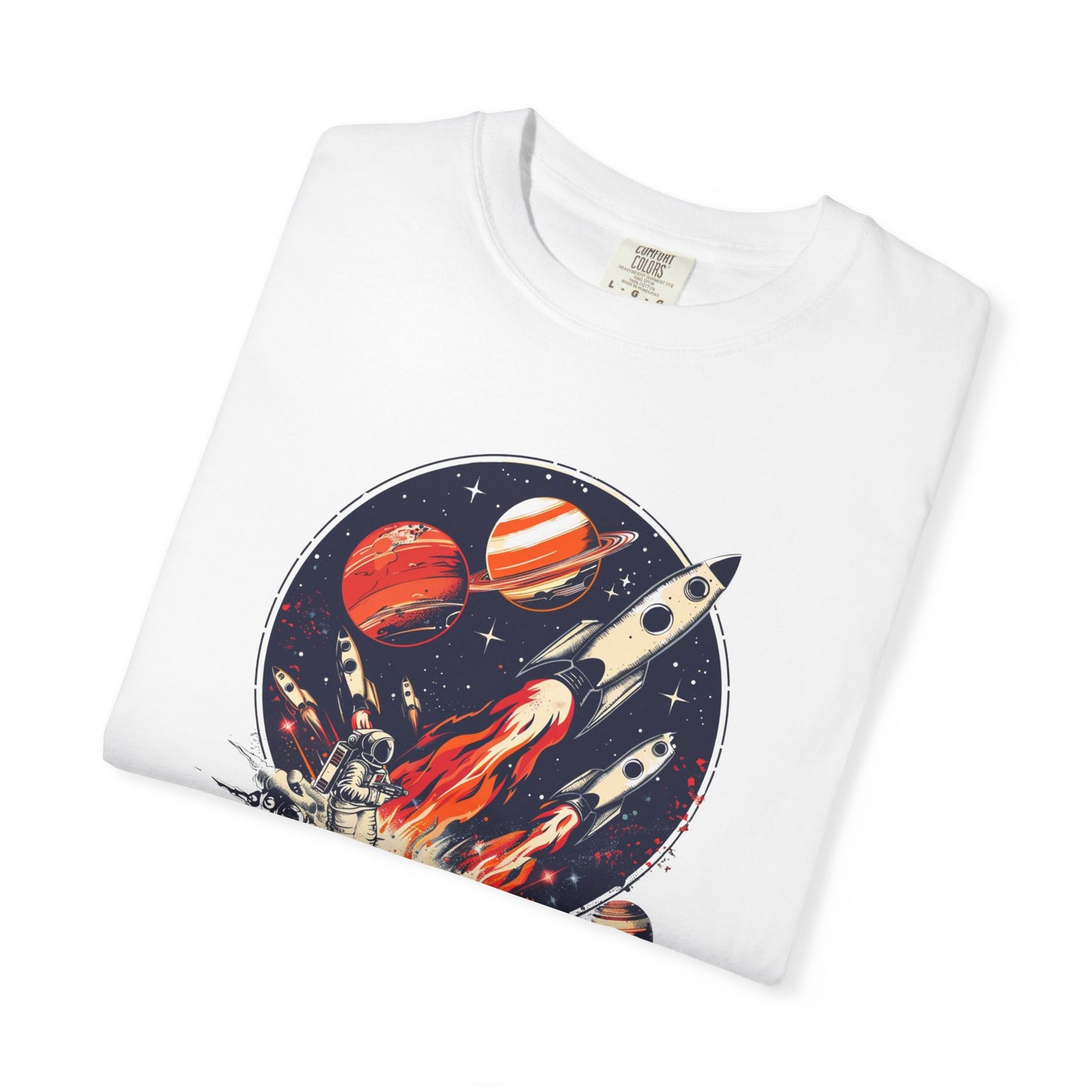 Rocket Launch T-Shirt | Retro Sci-Fi Graphic Tee | Outer Space Shirt for Space Lovers