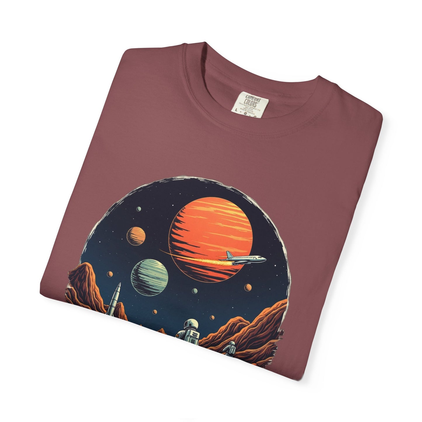 Astronaut T-Shirt | Outer Space Tee with Planets | Retro Sci-Fi Graphic for Space Lovers