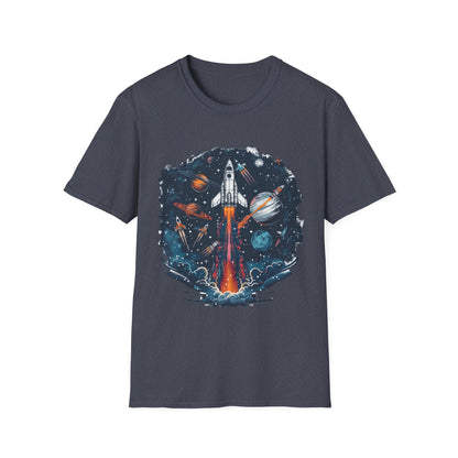 Cosmic Adventure T-Shirt - Unisex Rocket Space Tee, Astronaut Gift, Science Lover Shirt, Outer Space Apparel, Gift for Stargazers - IconVexa