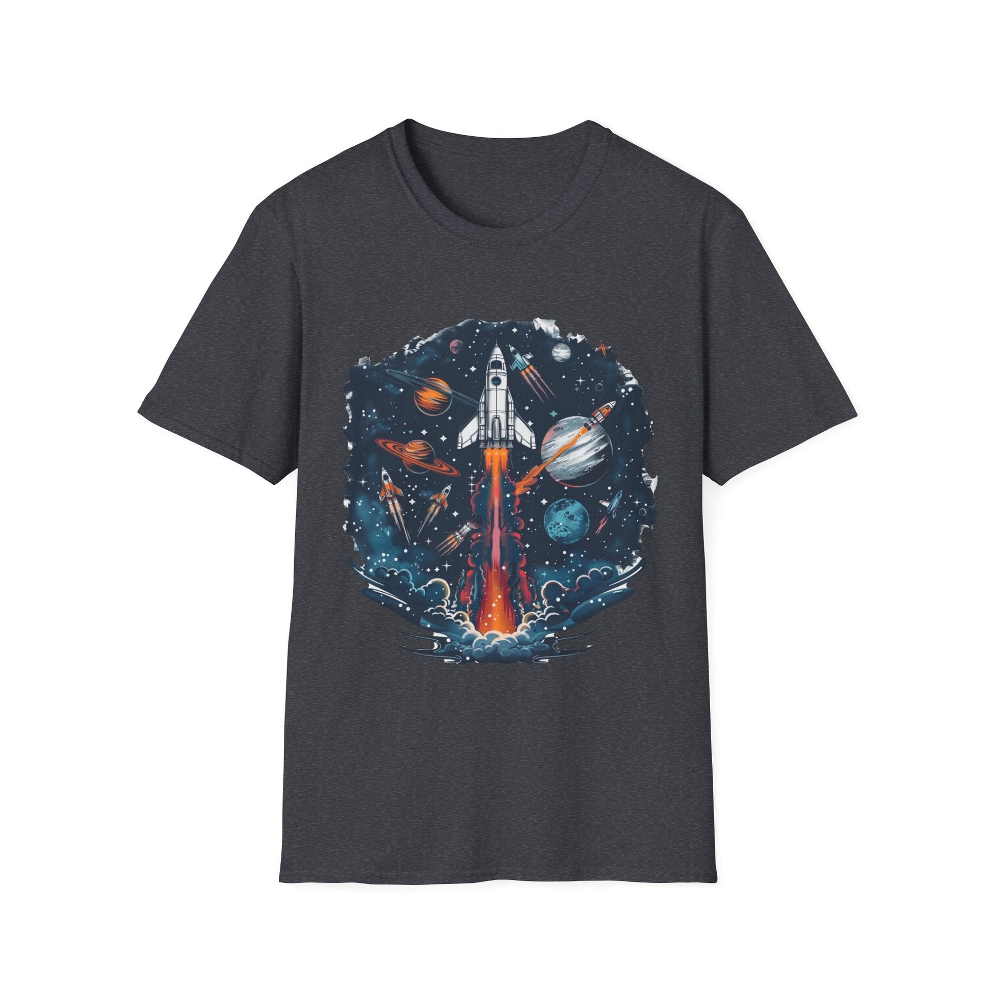 Cosmic Adventure T-Shirt - Unisex Rocket Space Tee, Astronaut Gift, Science Lover Shirt, Outer Space Apparel, Gift for Stargazers - IconVexa