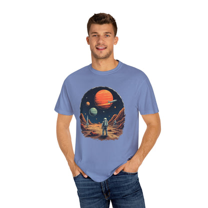 Astronaut T-Shirt | Outer Space Tee with Planets | Retro Sci - Fi Graphic for Space Lovers - IconVexa