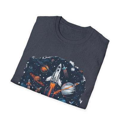 Cosmic Adventure T-Shirt - Unisex Rocket Space Tee, Astronaut Gift, Science Lover Shirt, Outer Space Apparel, Gift for Stargazers - IconVexa
