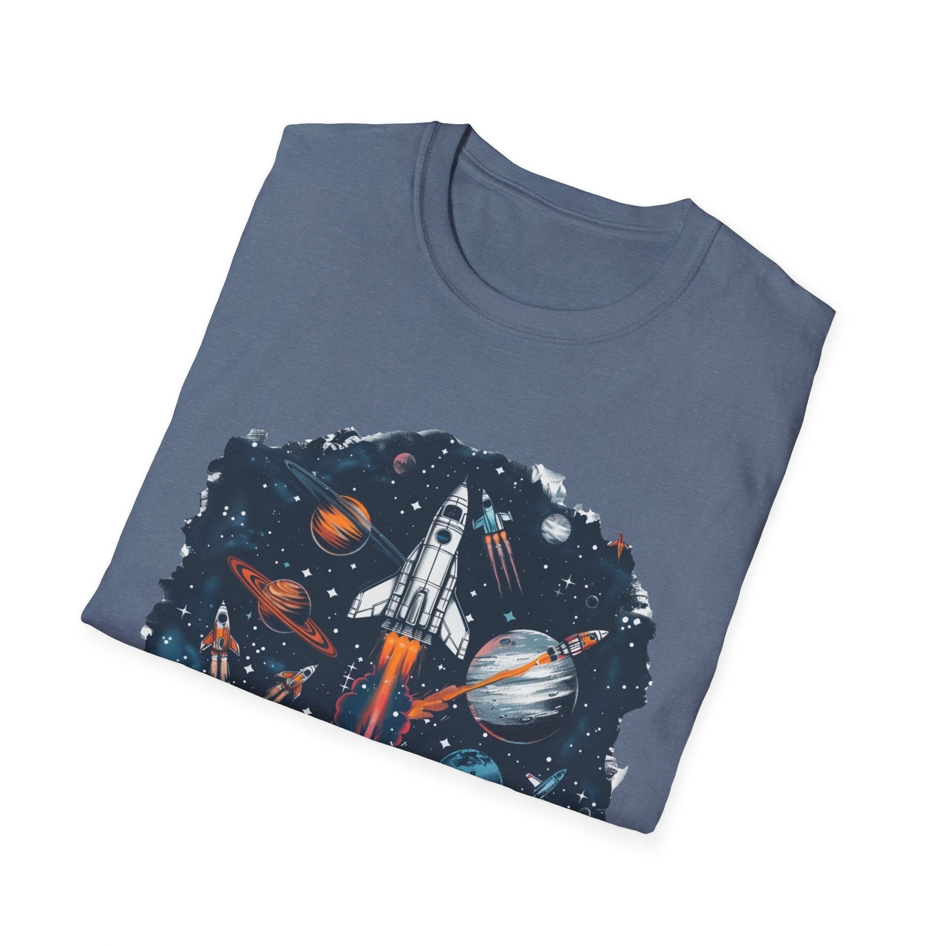 Cosmic Adventure T-Shirt - Unisex Rocket Space Tee, Astronaut Gift, Science Lover Shirt, Outer Space Apparel, Gift for Stargazers - IconVexa
