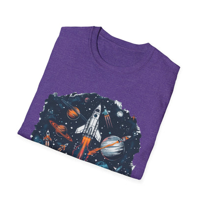 Cosmic Adventure T-Shirt - Unisex Rocket Space Tee, Astronaut Gift, Science Lover Shirt, Outer Space Apparel, Gift for Stargazers - IconVexa