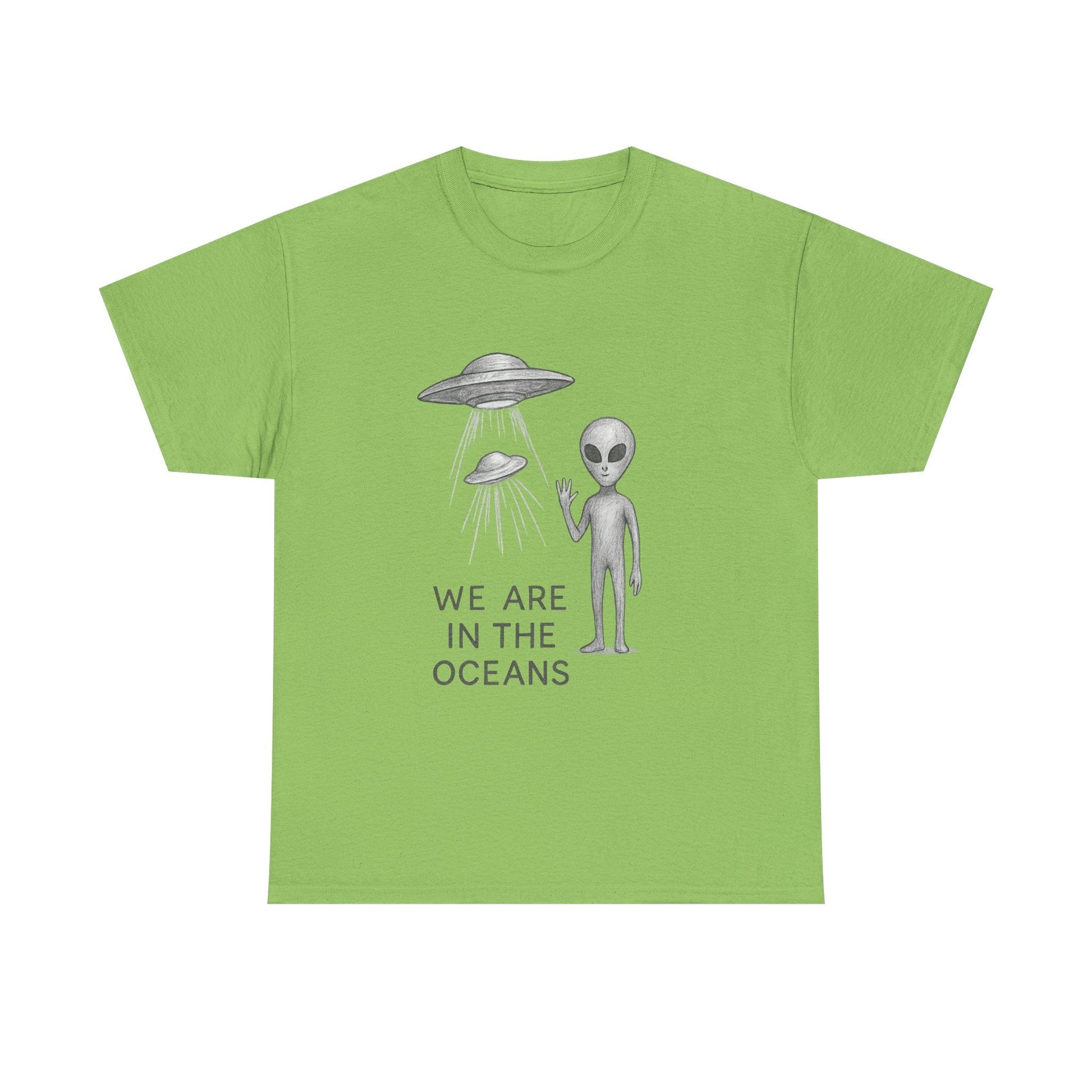 Unisex Alien Tee - Fun UFO Graphic Cotton T-Shirt, Gifts for Space Lovers, Comfortable Everyday Wear, Unique Sci - Fi Apparel - IconVexa