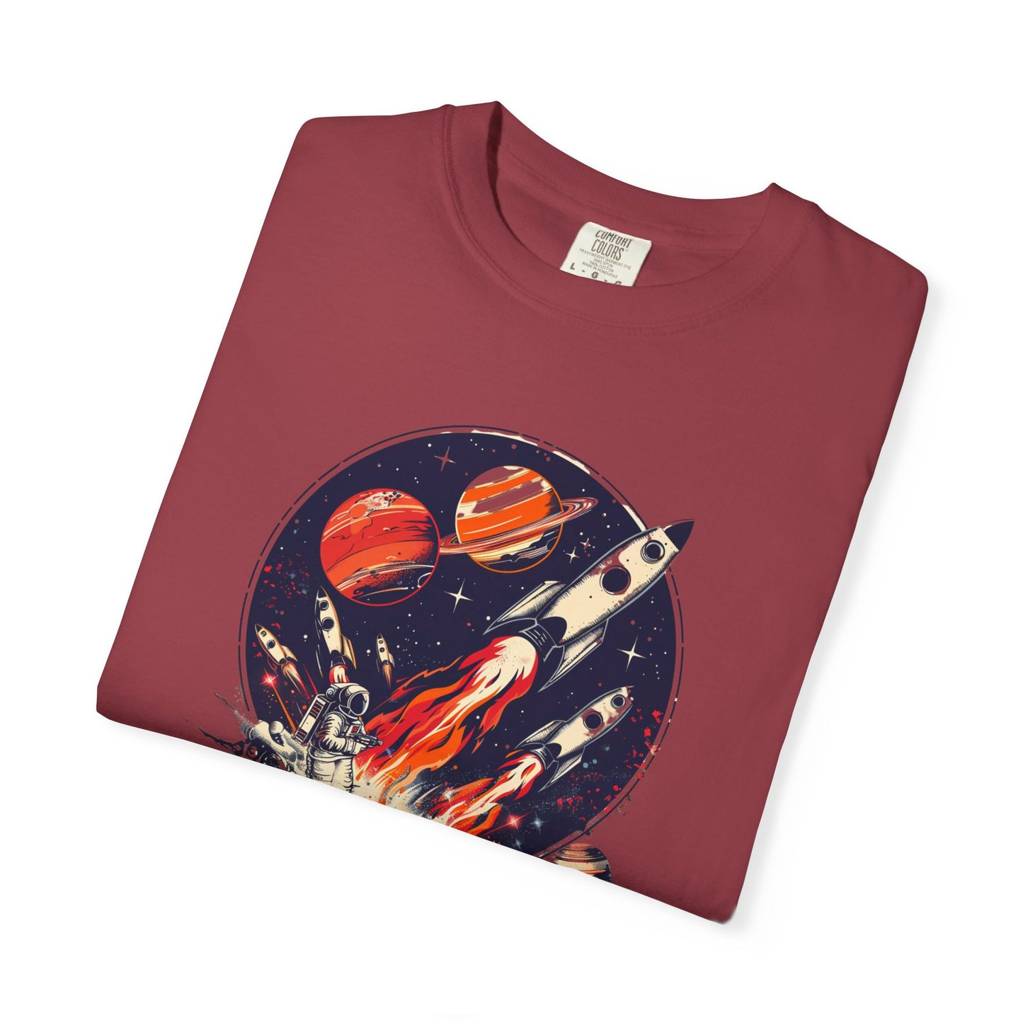 Rocket Launch T-Shirt | Retro Sci-Fi Graphic Tee | Outer Space Shirt for Space Lovers