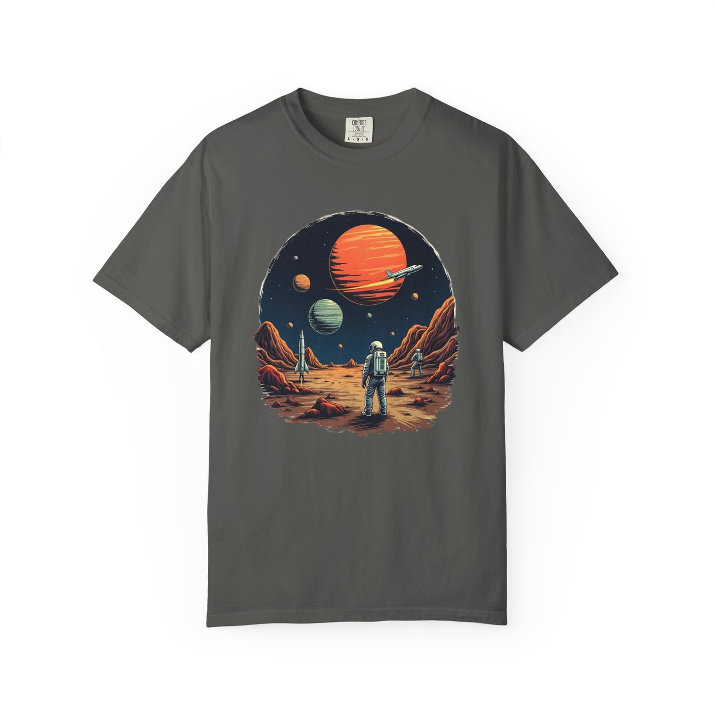 Astronaut T-Shirt | Outer Space Tee with Planets | Retro Sci-Fi Graphic for Space Lovers