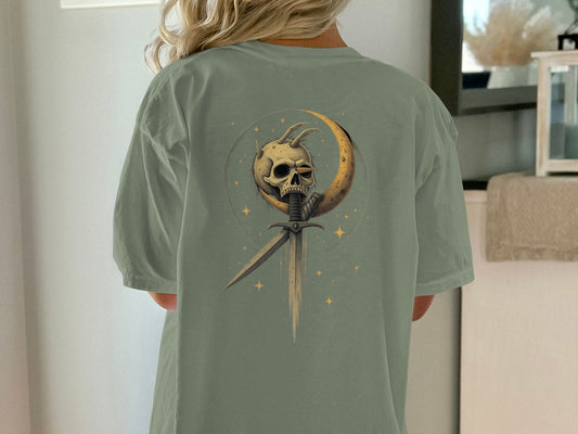 Moon and Skull with Sword Graphic T-Shirt product