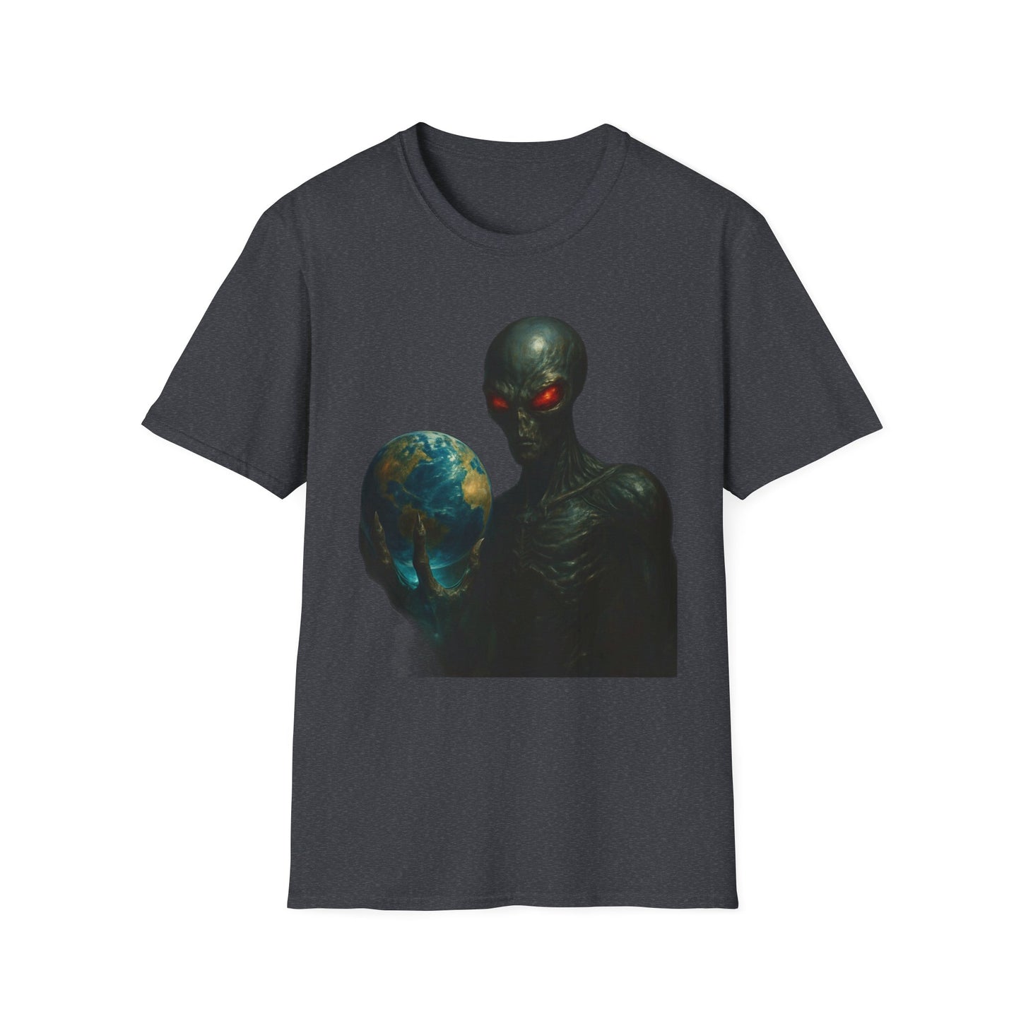Alien-Inspired Unisex Softstyle T-Shirt, Graphic Tee, Sci-Fi Apparel, Cosmic Gift, Unisex Fashion, Space Lover's Shirt
