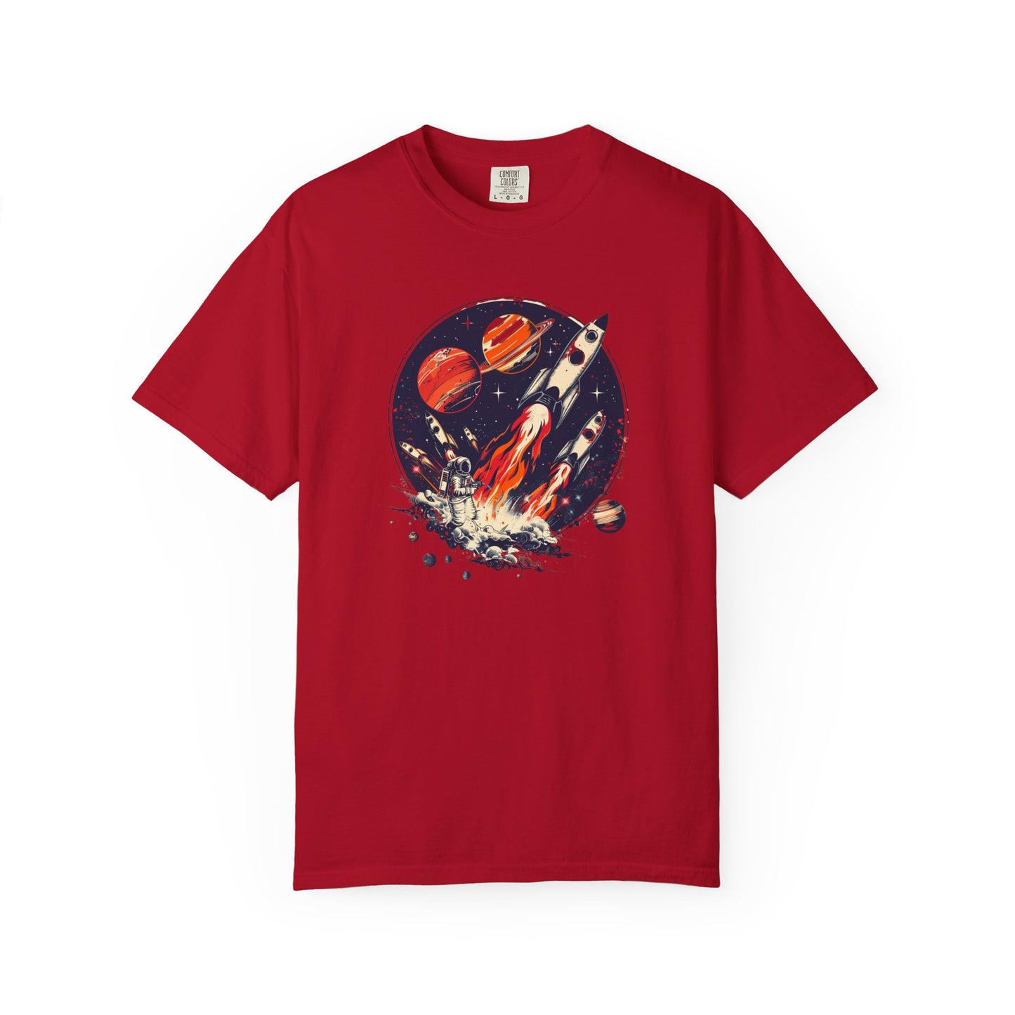 Rocket Launch T-Shirt | Retro Sci-Fi Graphic Tee | Outer Space Shirt for Space Lovers