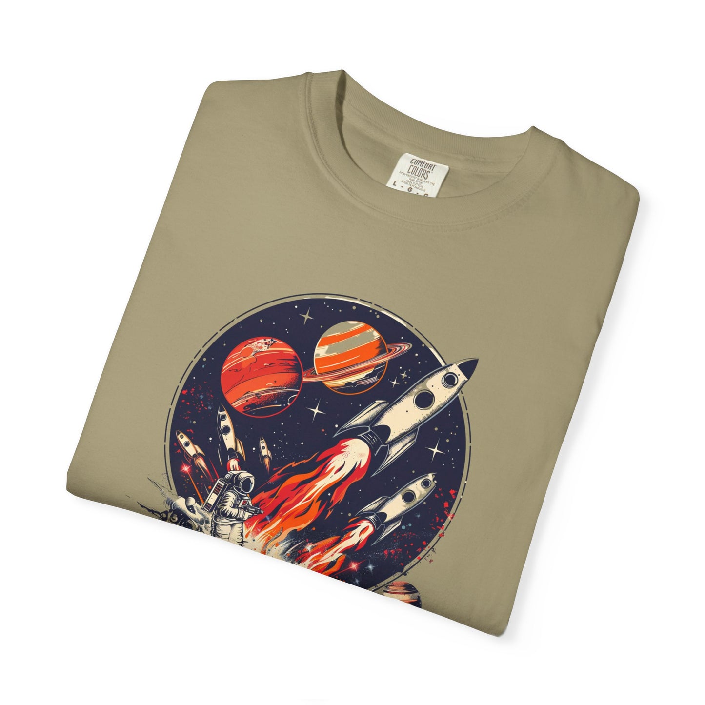 Rocket Launch T-Shirt | Retro Sci-Fi Graphic Tee | Outer Space Shirt for Space Lovers