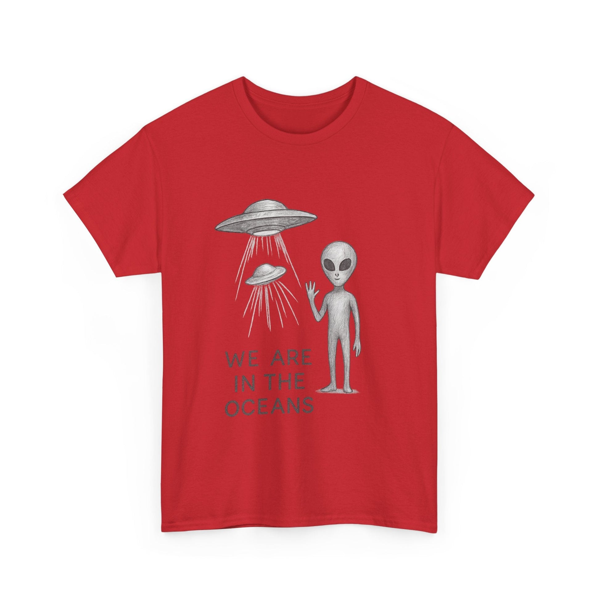 Unisex Alien Tee - Fun UFO Graphic Cotton T-Shirt, Gifts for Space Lovers, Comfortable Everyday Wear, Unique Sci - Fi Apparel - IconVexa