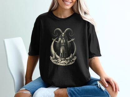 Gothic Witch with Horns Graphic T-Shirt product type
