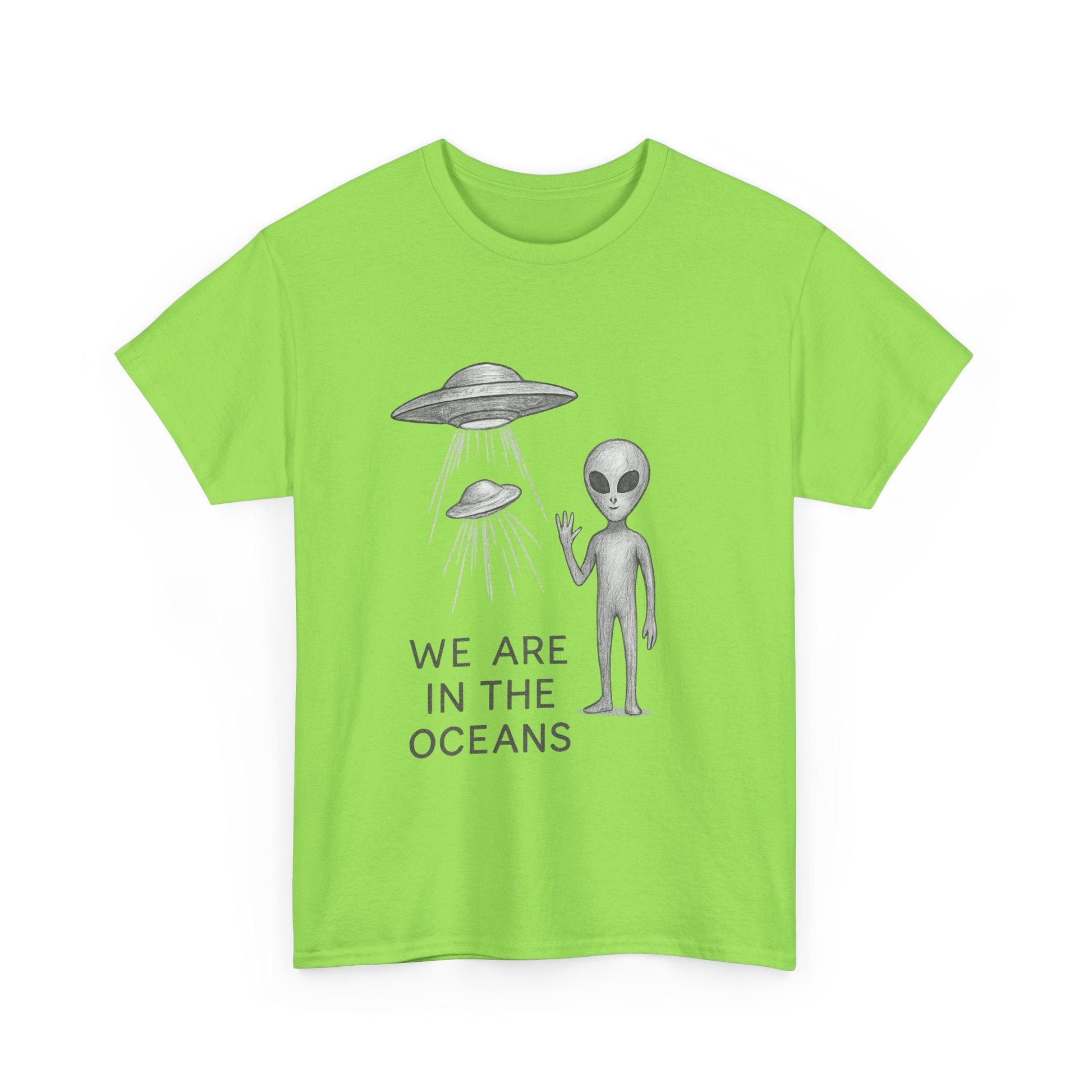Unisex Alien Tee - Fun UFO Graphic Cotton T-Shirt, Gifts for Space Lovers, Comfortable Everyday Wear, Unique Sci - Fi Apparel - IconVexa