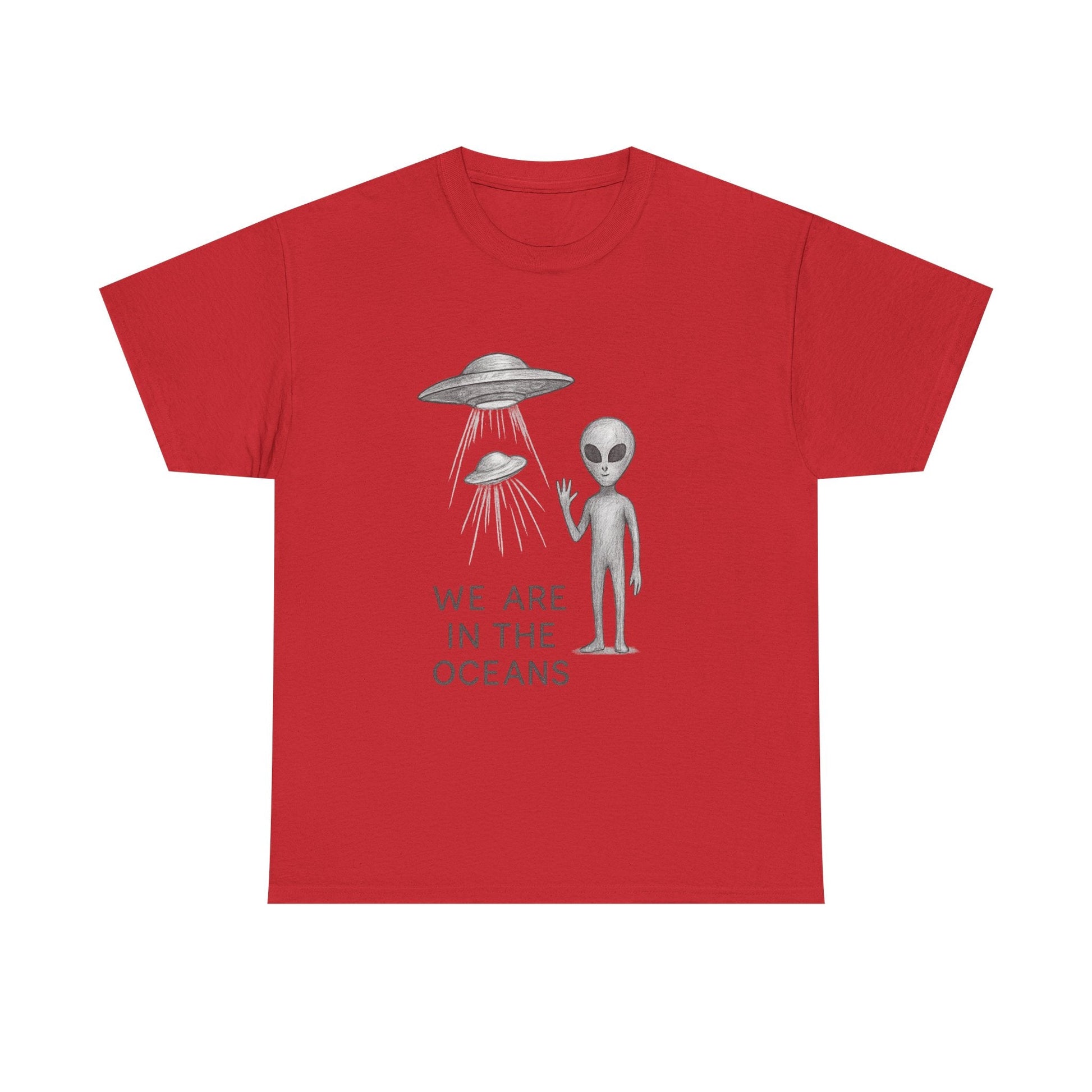 Unisex Alien Tee - Fun UFO Graphic Cotton T-Shirt, Gifts for Space Lovers, Comfortable Everyday Wear, Unique Sci - Fi Apparel - IconVexa