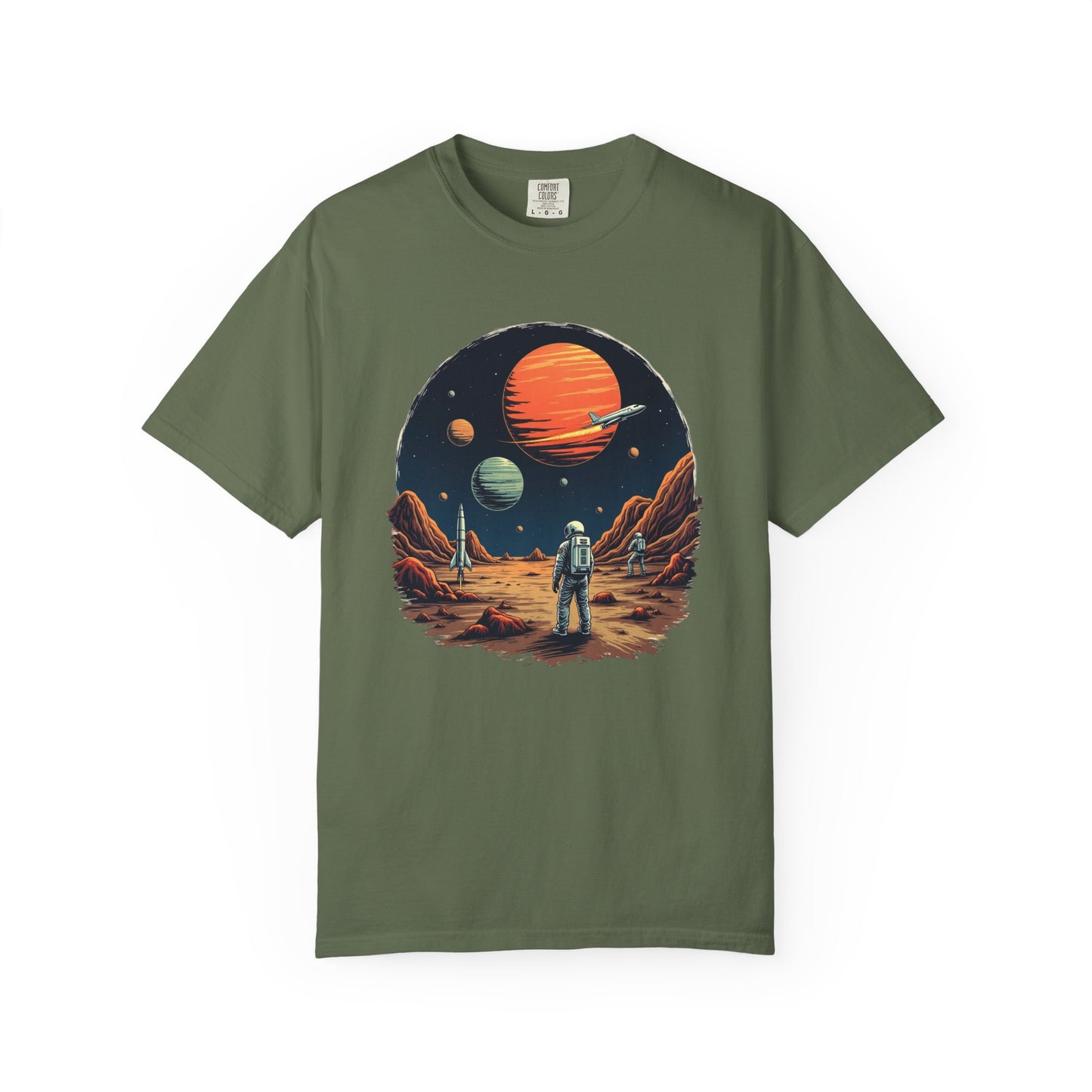 Astronaut T-Shirt | Outer Space Tee with Planets | Retro Sci-Fi Graphic for Space Lovers