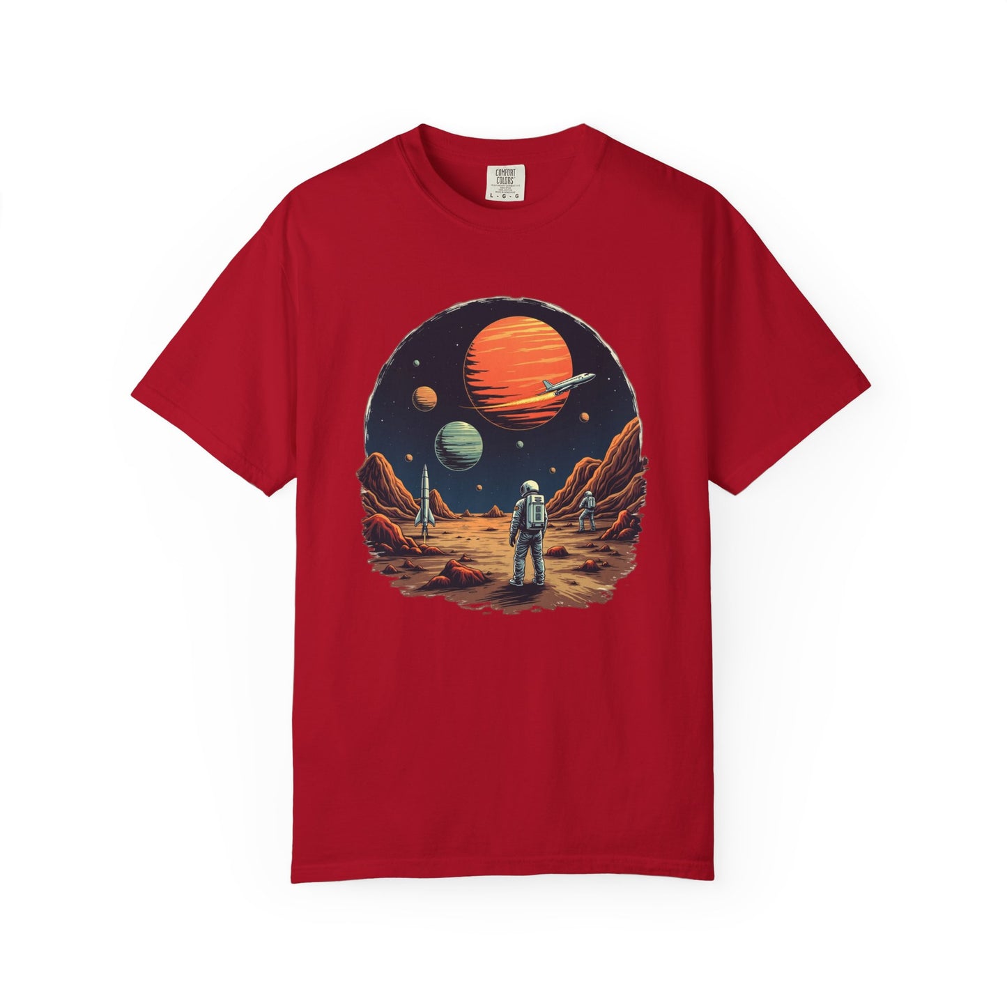 Astronaut T-Shirt | Outer Space Tee with Planets | Retro Sci-Fi Graphic for Space Lovers