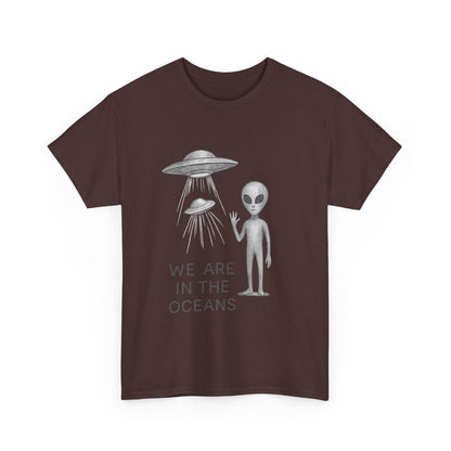 Unisex Alien Tee - Fun UFO Graphic Cotton T-Shirt, Gifts for Space Lovers, Comfortable Everyday Wear, Unique Sci - Fi Apparel - IconVexa