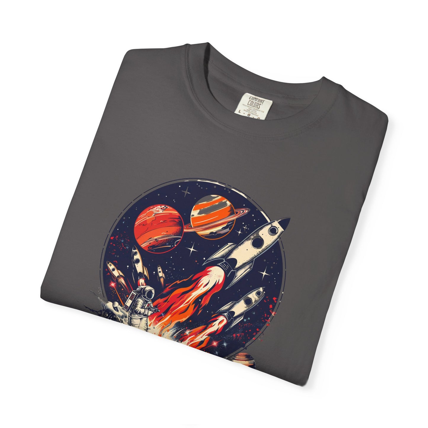 Rocket Launch T-Shirt | Retro Sci-Fi Graphic Tee | Outer Space Shirt for Space Lovers