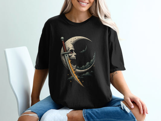 Moon and Skull Sword Graphic Tee Shirt product