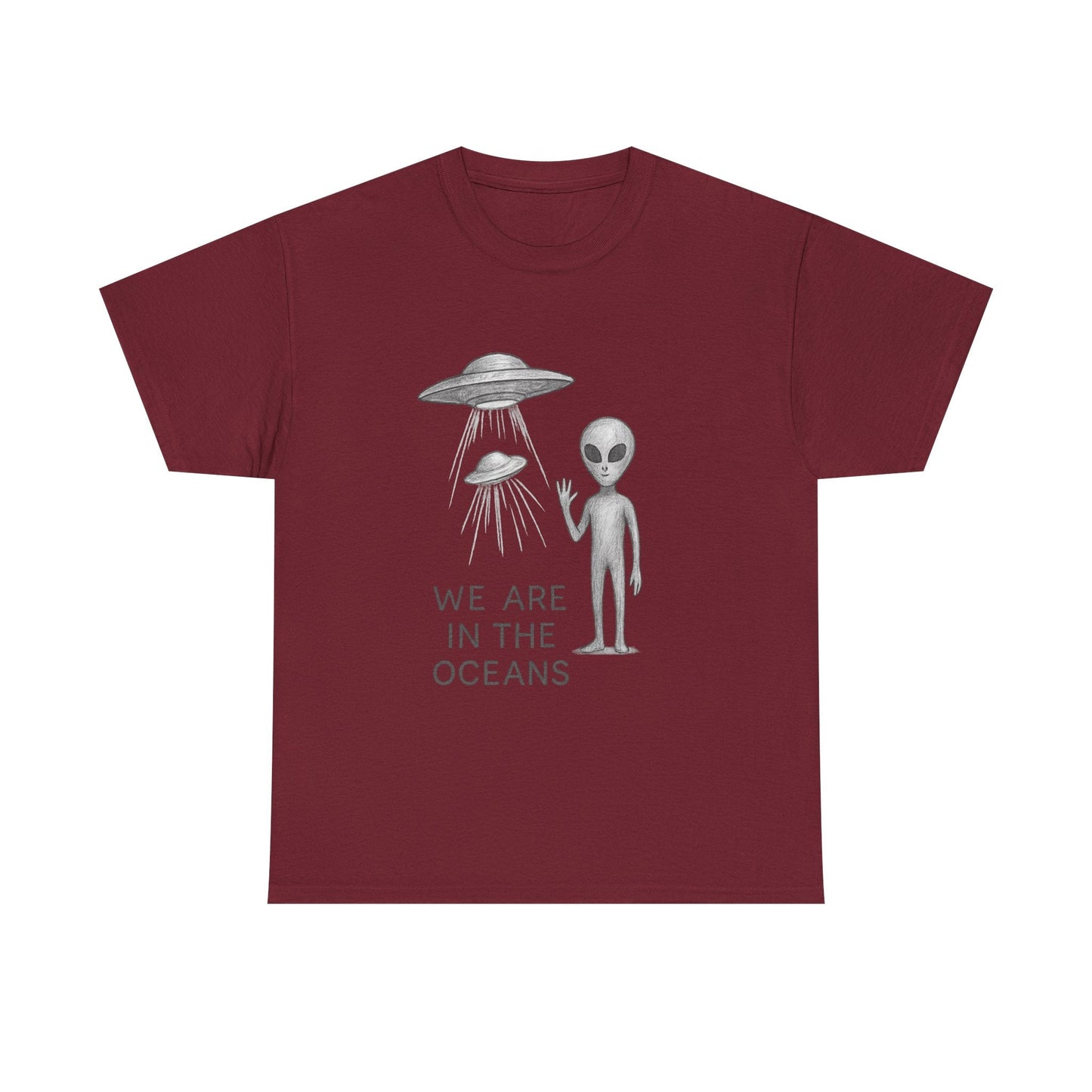 Unisex Alien Tee - Fun UFO Graphic Cotton T-Shirt, Gifts for Space Lovers, Comfortable Everyday Wear, Unique Sci - Fi Apparel - IconVexa