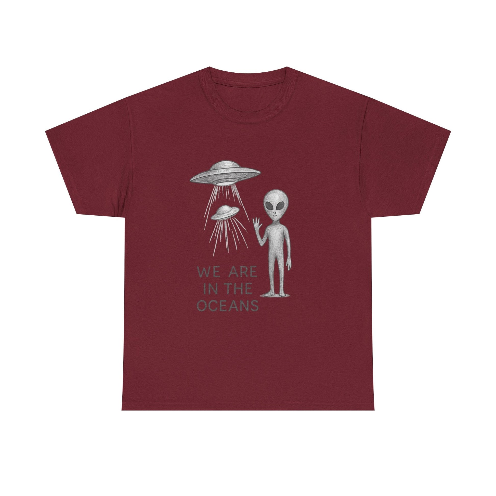 Unisex Alien Tee - Fun UFO Graphic Cotton T-Shirt, Gifts for Space Lovers, Comfortable Everyday Wear, Unique Sci - Fi Apparel - IconVexa