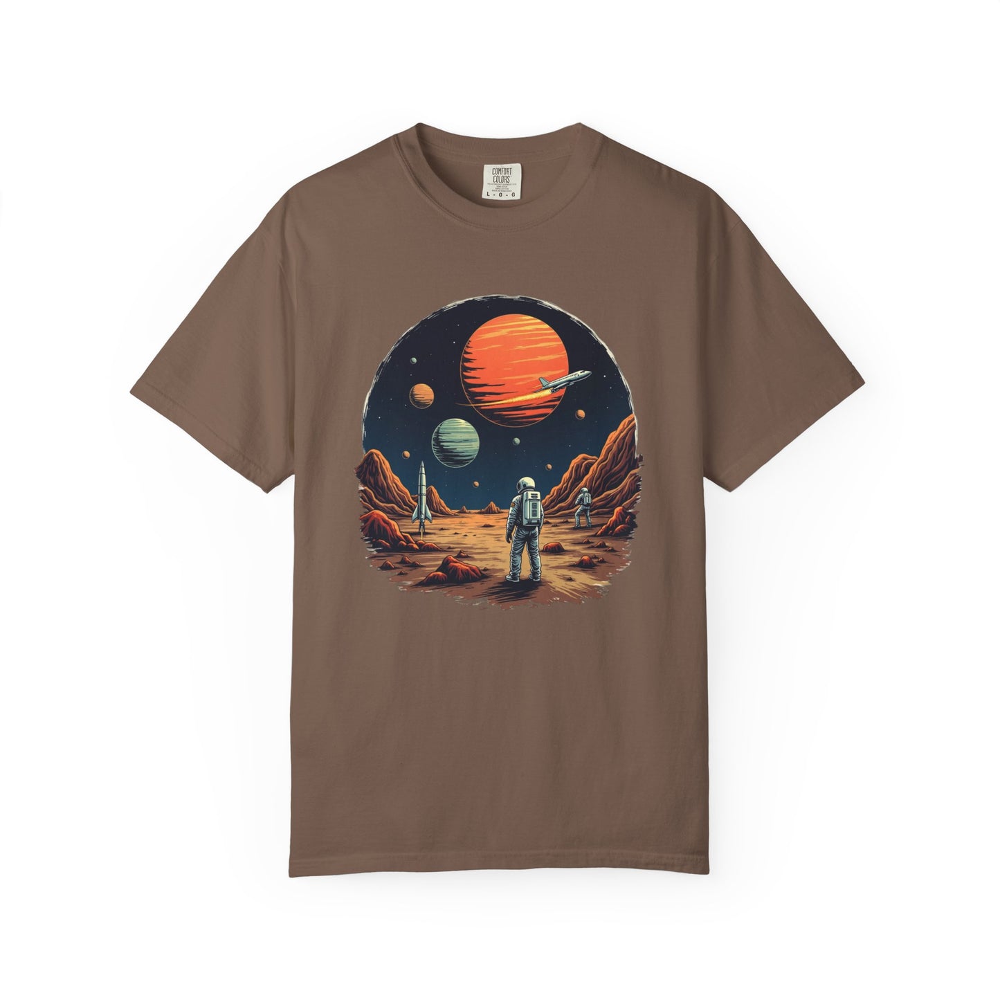 Astronaut T-Shirt | Outer Space Tee with Planets | Retro Sci-Fi Graphic for Space Lovers