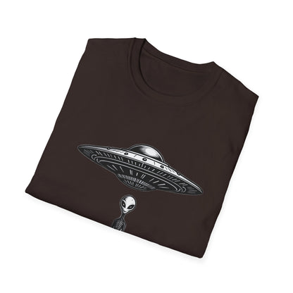 Alien Abduction Unisex Softstyle T-Shirt - Retro UFO Design, Fun Gift, Sci - Fi Lover Apparel, Casual Wear - IconVexa
