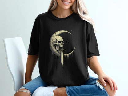 Moon and Skull Graphic Loose Fit T-Shirt product