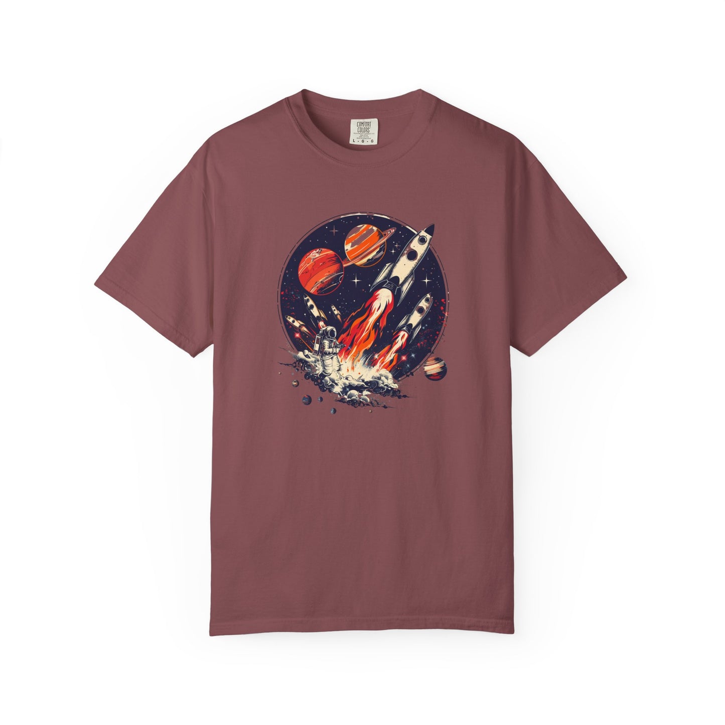 Rocket Launch T-Shirt | Retro Sci-Fi Graphic Tee | Outer Space Shirt for Space Lovers