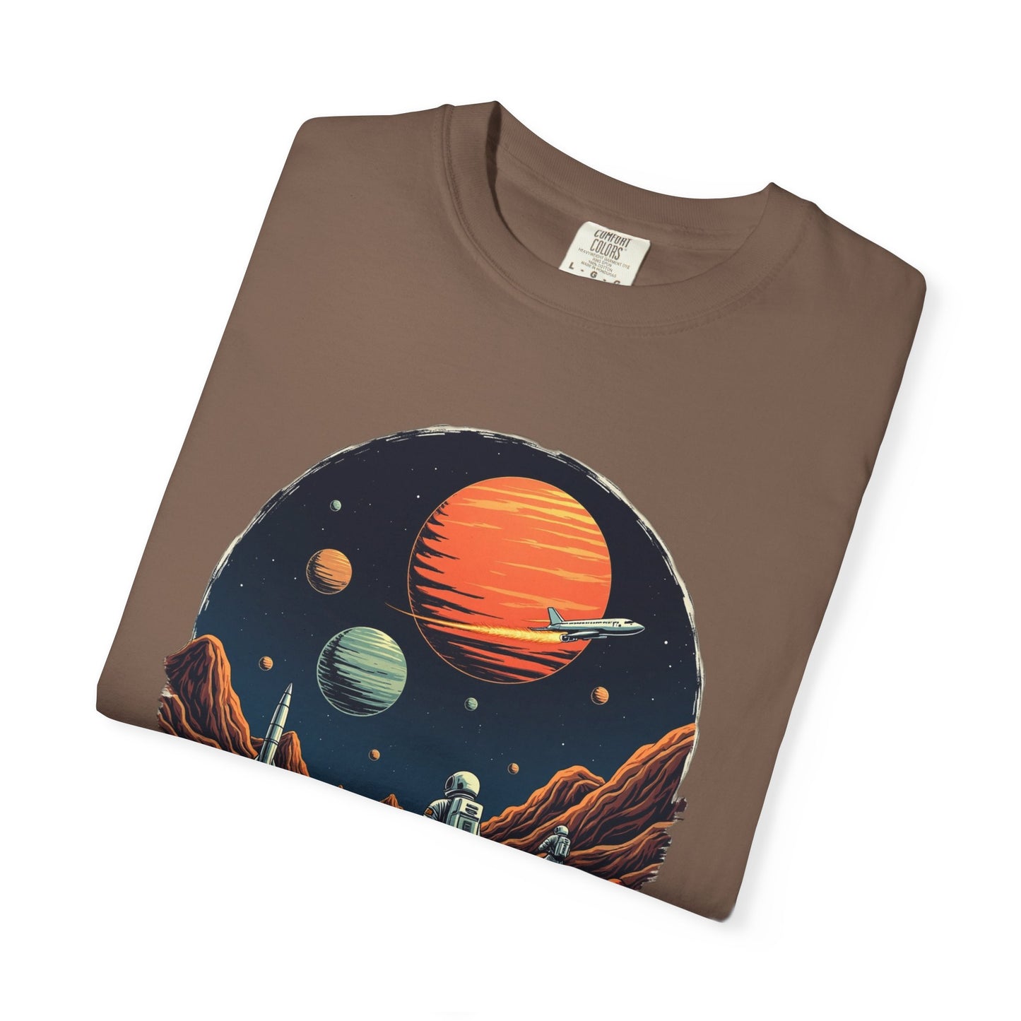 Astronaut T-Shirt | Outer Space Tee with Planets | Retro Sci-Fi Graphic for Space Lovers