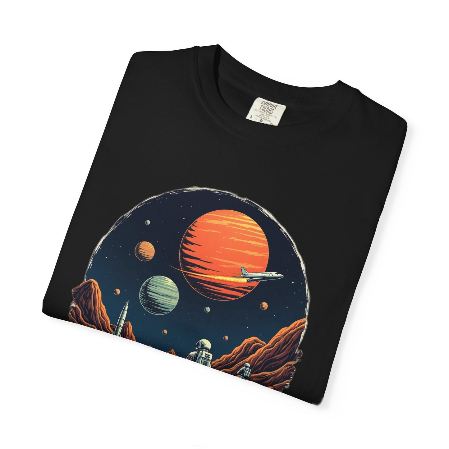 Astronaut T-Shirt | Outer Space Tee with Planets | Retro Sci-Fi Graphic for Space Lovers