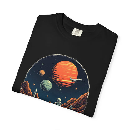 Astronaut T-Shirt | Outer Space Tee with Planets | Retro Sci - Fi Graphic for Space Lovers - IconVexa