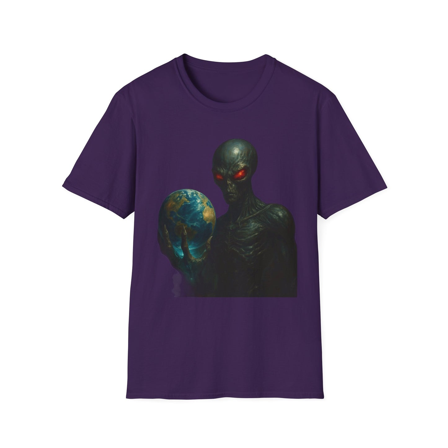 Alien-Inspired Unisex Softstyle T-Shirt, Graphic Tee, Sci-Fi Apparel, Cosmic Gift, Unisex Fashion, Space Lover's Shirt