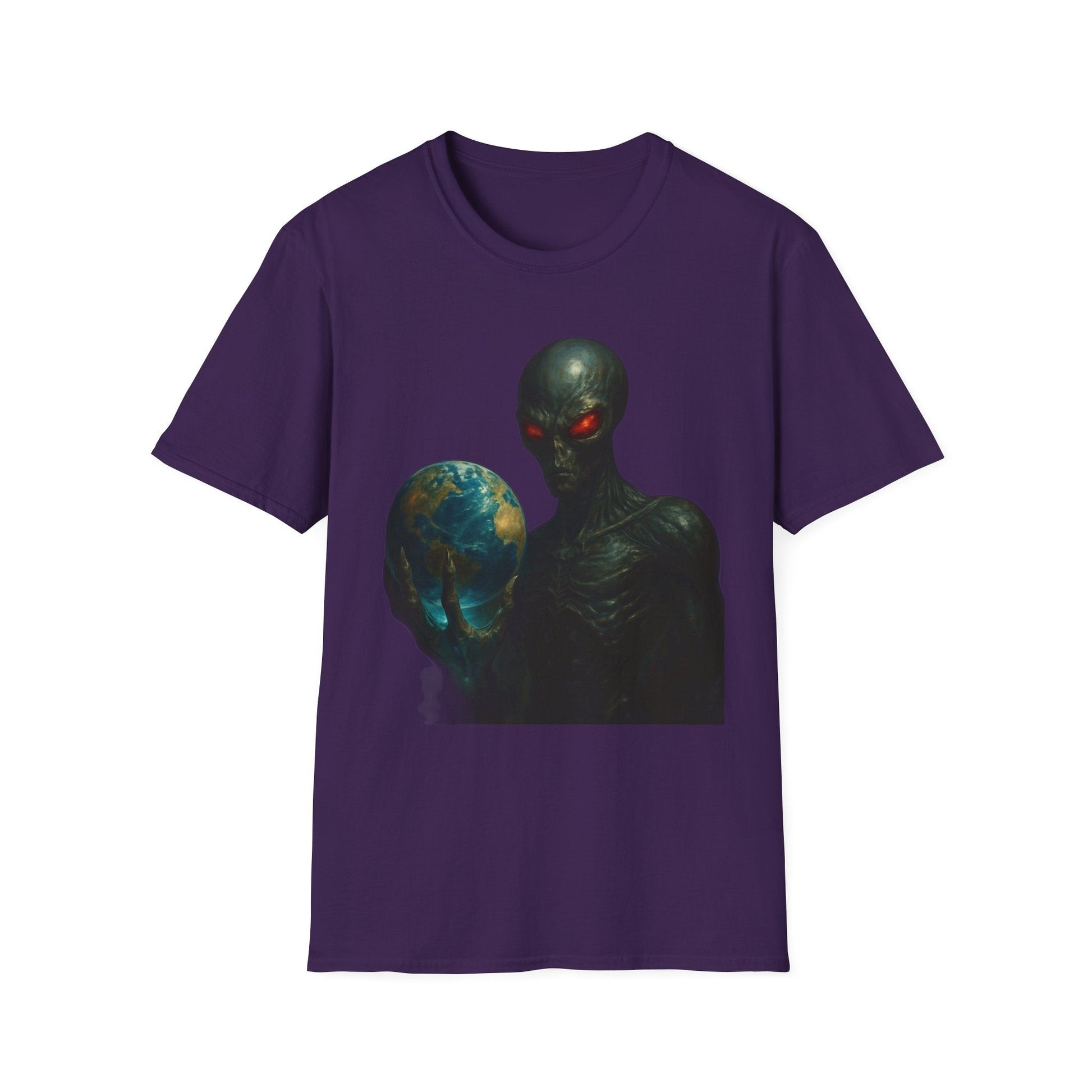Alien - Inspired Unisex Softstyle T-Shirt, Graphic Tee, Sci - Fi Apparel, Cosmic Gift, Unisex Fashion, Space Lover's Shirt - IconVexa