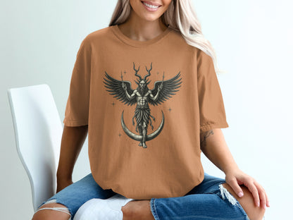 Winged Deity Graphic Print Oversized T-Shirt product
