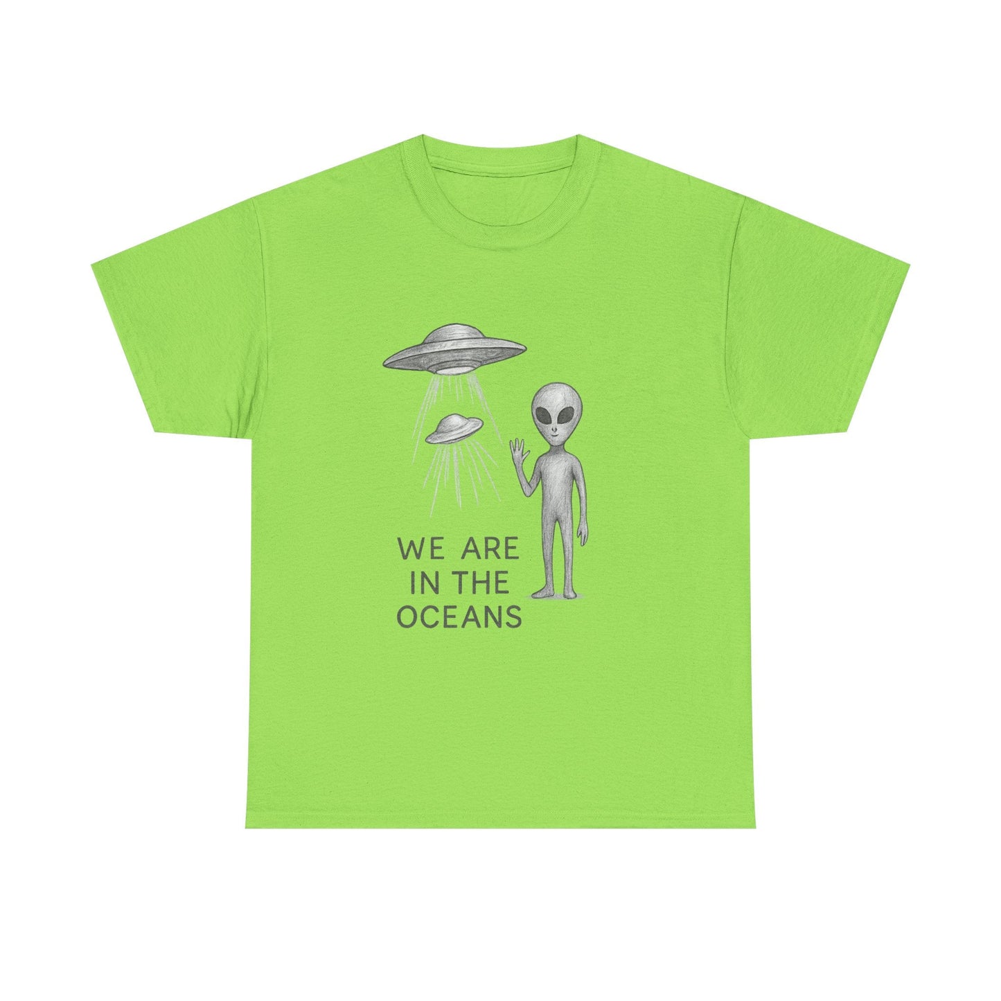 Unisex Alien Tee - Fun UFO Graphic Cotton T-Shirt, Gifts for Space Lovers, Comfortable Everyday Wear, Unique Sci - Fi Apparel - IconVexa