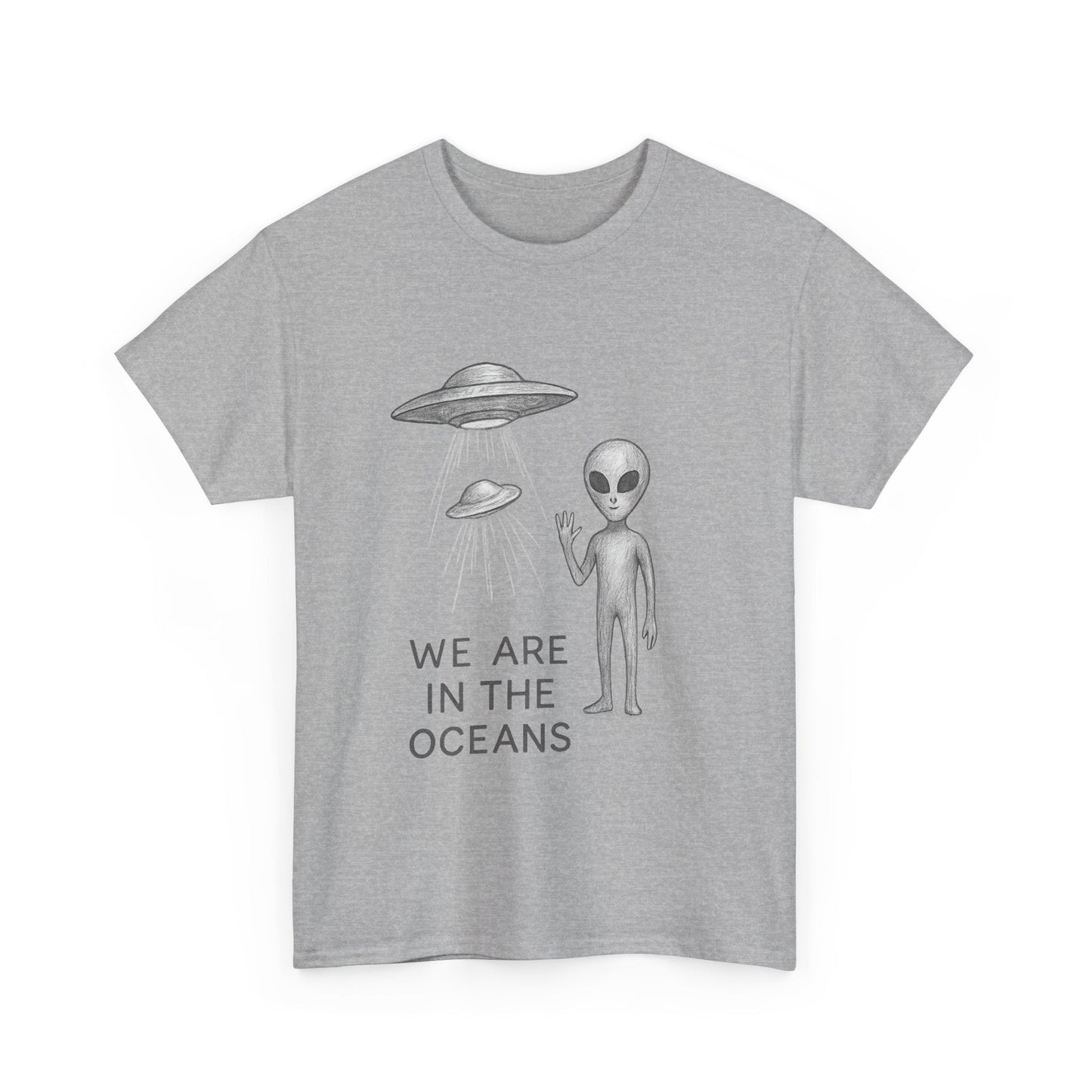 Unisex Alien Tee - Fun UFO Graphic Cotton T-Shirt, Gifts for Space Lovers, Comfortable Everyday Wear, Unique Sci - Fi Apparel - IconVexa
