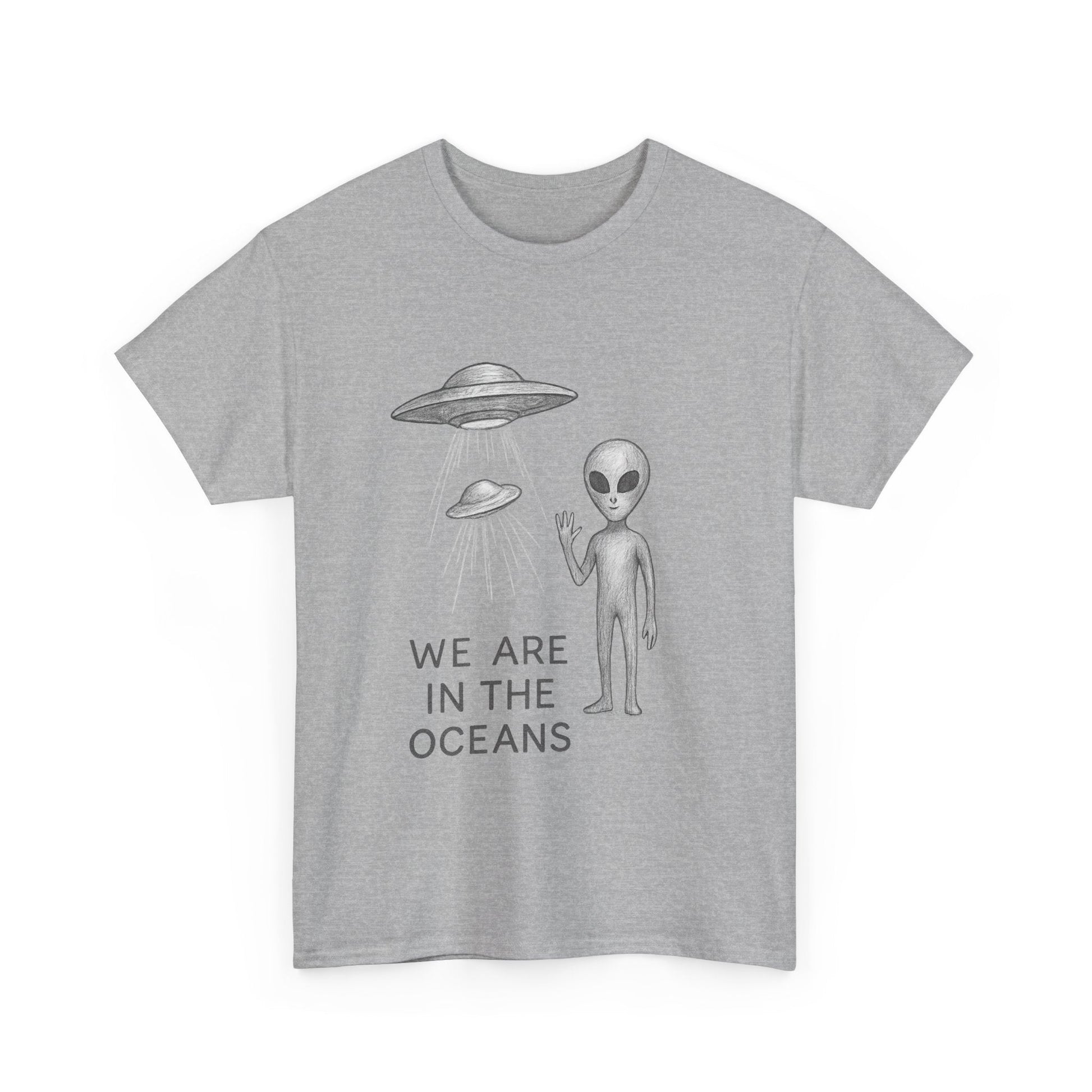 Unisex Alien Tee - Fun UFO Graphic Cotton T-Shirt, Gifts for Space Lovers, Comfortable Everyday Wear, Unique Sci - Fi Apparel - IconVexa