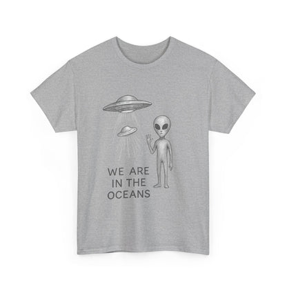Unisex Alien Tee - Fun UFO Graphic Cotton T-Shirt, Gifts for Space Lovers, Comfortable Everyday Wear, Unique Sci - Fi Apparel - IconVexa