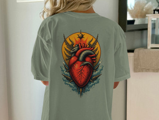 Unique Heart and Sun Design T-shirt product