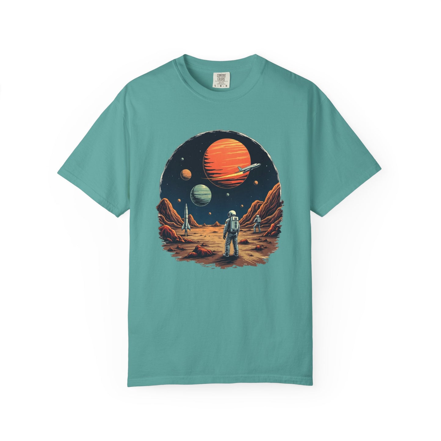 Astronaut T-Shirt | Outer Space Tee with Planets | Retro Sci-Fi Graphic for Space Lovers