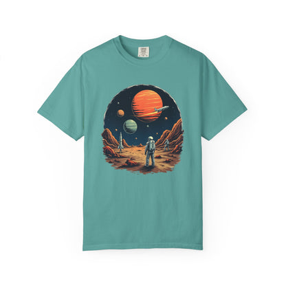 Astronaut T-Shirt | Outer Space Tee with Planets | Retro Sci - Fi Graphic for Space Lovers - IconVexa