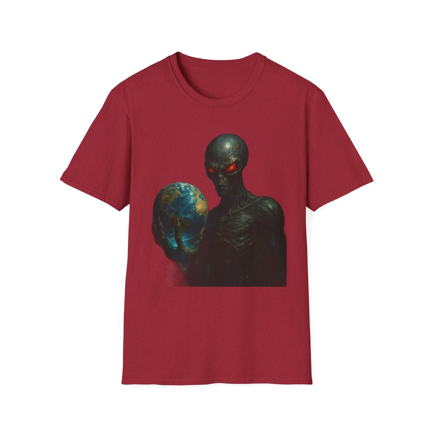 Alien-Inspired Unisex Softstyle T-Shirt, Graphic Tee, Sci-Fi Apparel, Cosmic Gift, Unisex Fashion, Space Lover's Shirt