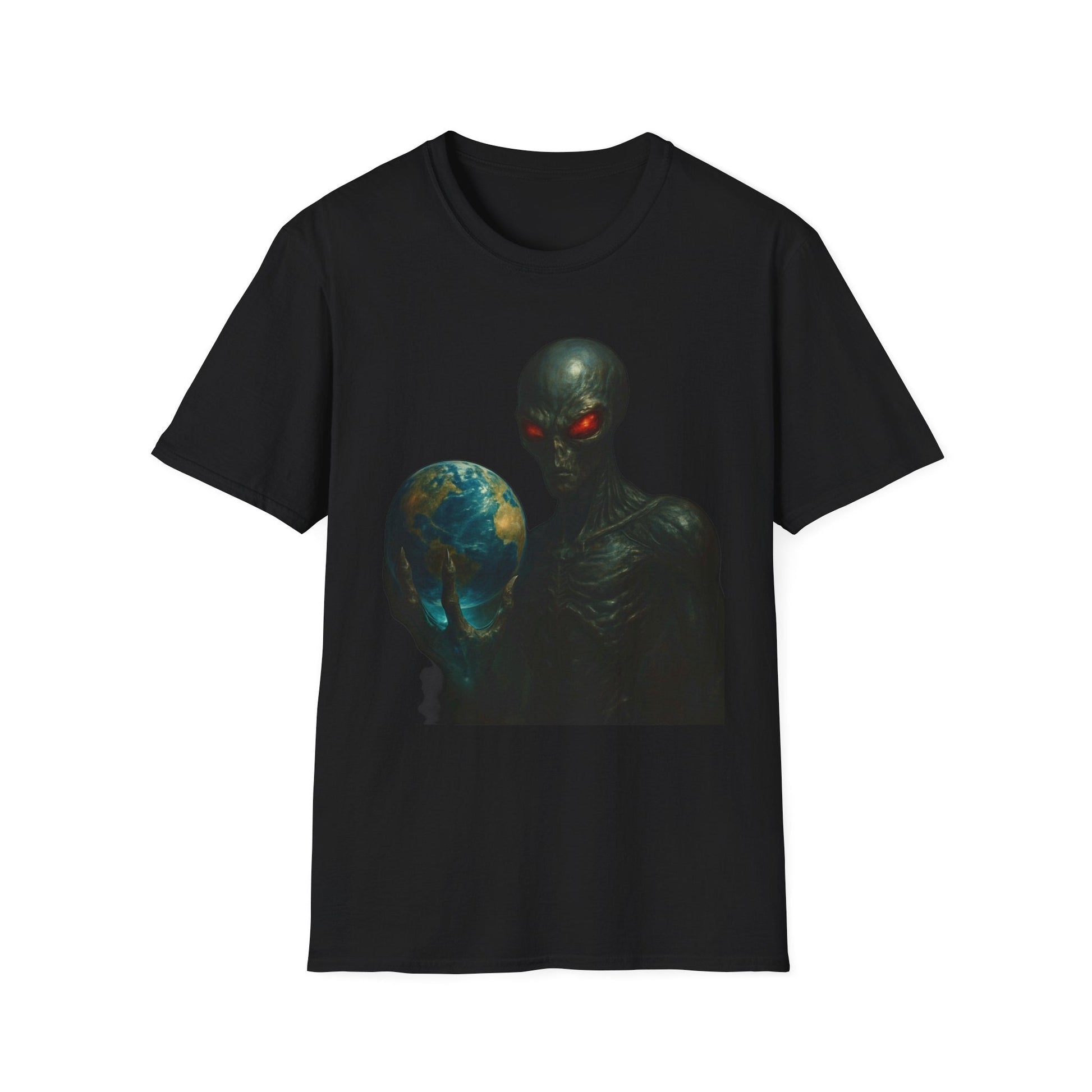 Alien - Inspired Unisex Softstyle T-Shirt, Graphic Tee, Sci - Fi Apparel, Cosmic Gift, Unisex Fashion, Space Lover's Shirt - IconVexa