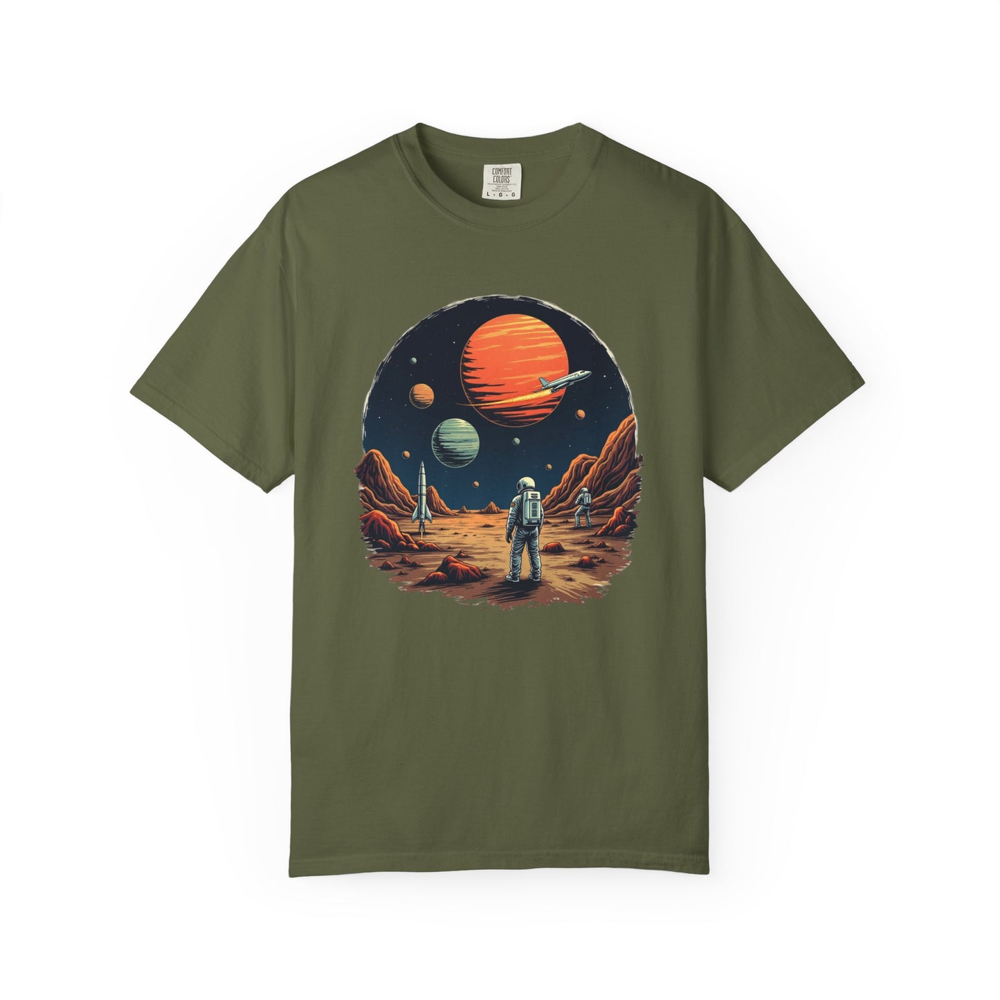 Astronaut T-Shirt | Outer Space Tee with Planets | Retro Sci-Fi Graphic for Space Lovers