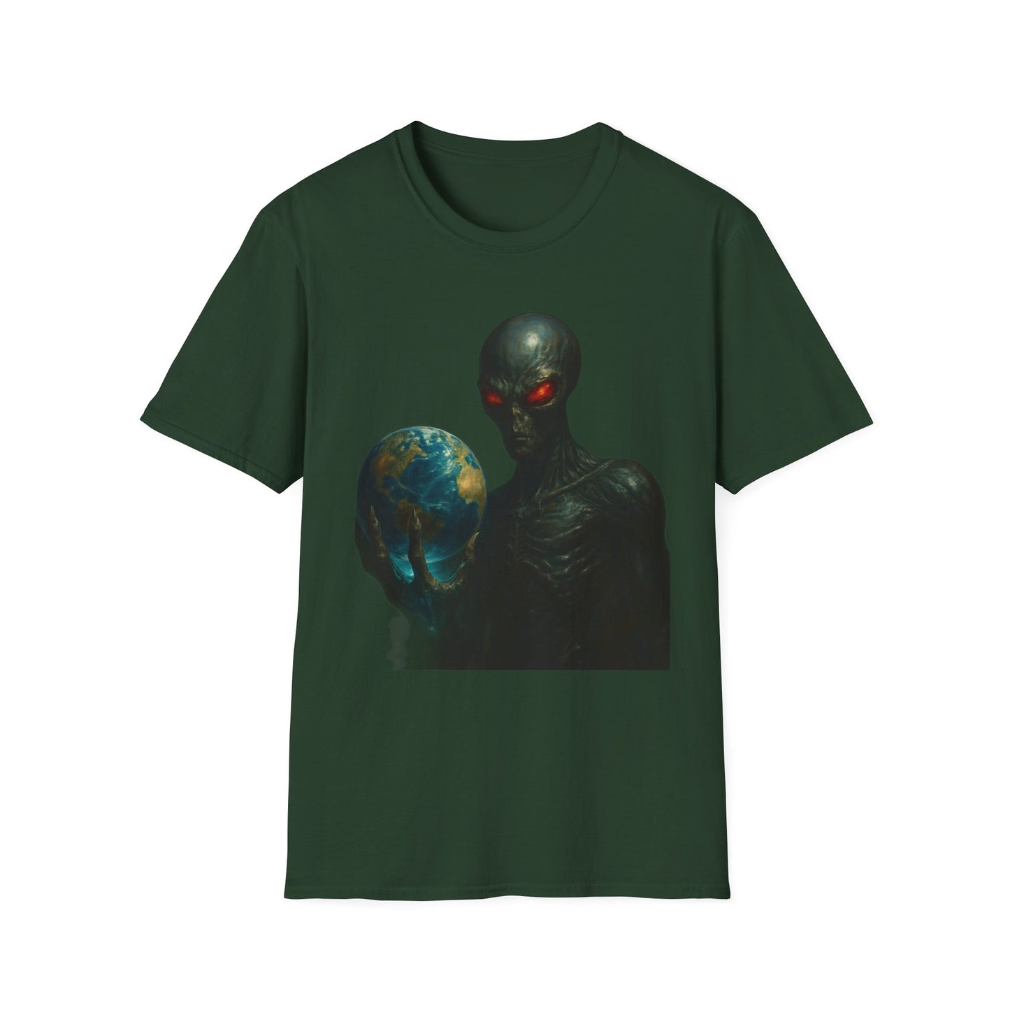 Alien-Inspired Unisex Softstyle T-Shirt, Graphic Tee, Sci-Fi Apparel, Cosmic Gift, Unisex Fashion, Space Lover's Shirt