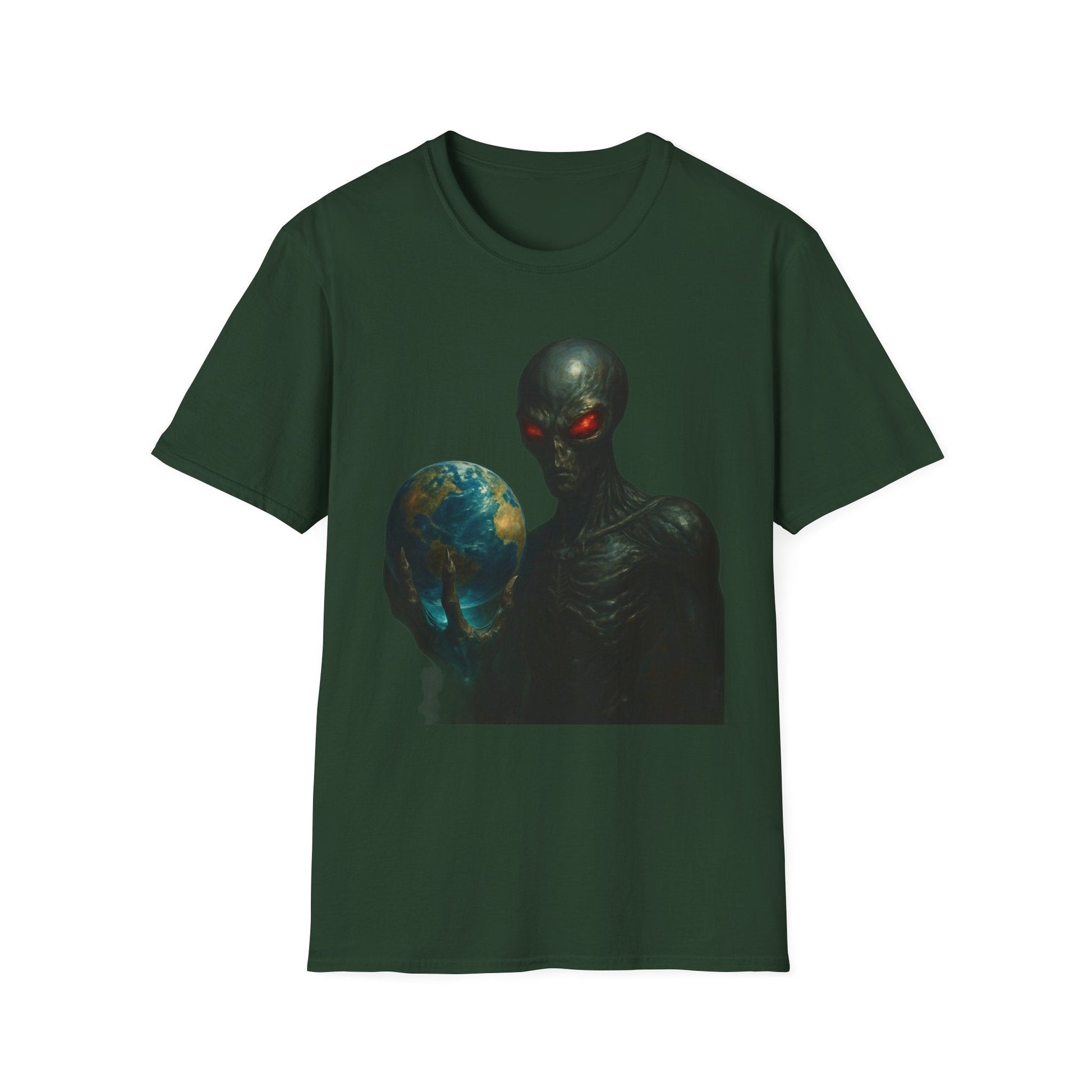 Alien - Inspired Unisex Softstyle T-Shirt, Graphic Tee, Sci - Fi Apparel, Cosmic Gift, Unisex Fashion, Space Lover's Shirt - IconVexa